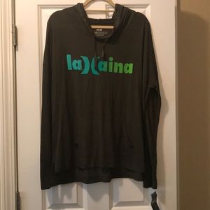 Hurley Long Sleeved Tee with Hood and front pocket